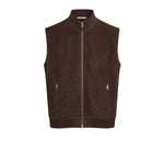 H.C.R. Gilet uomo in suede Marrone