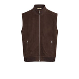 H.C.R. Gilet uomo in suede Marrone