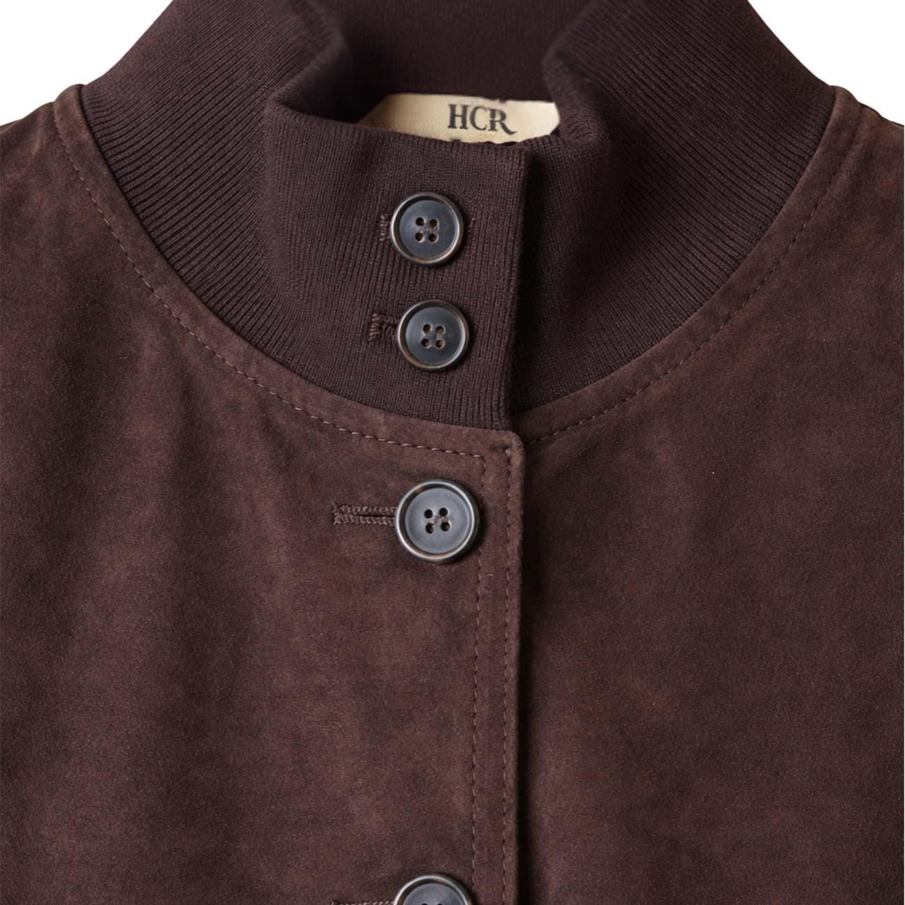 H.C.R. Giubbotto donna in pelle scamosciata Marrone