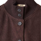 H.C.R. Giubbotto donna in pelle scamosciata Marrone