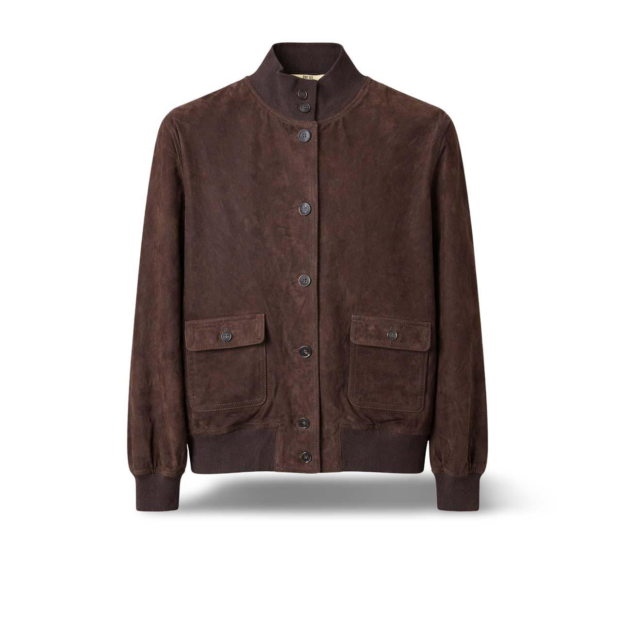 H.C.R. Giubbotto donna in pelle scamosciata Marrone