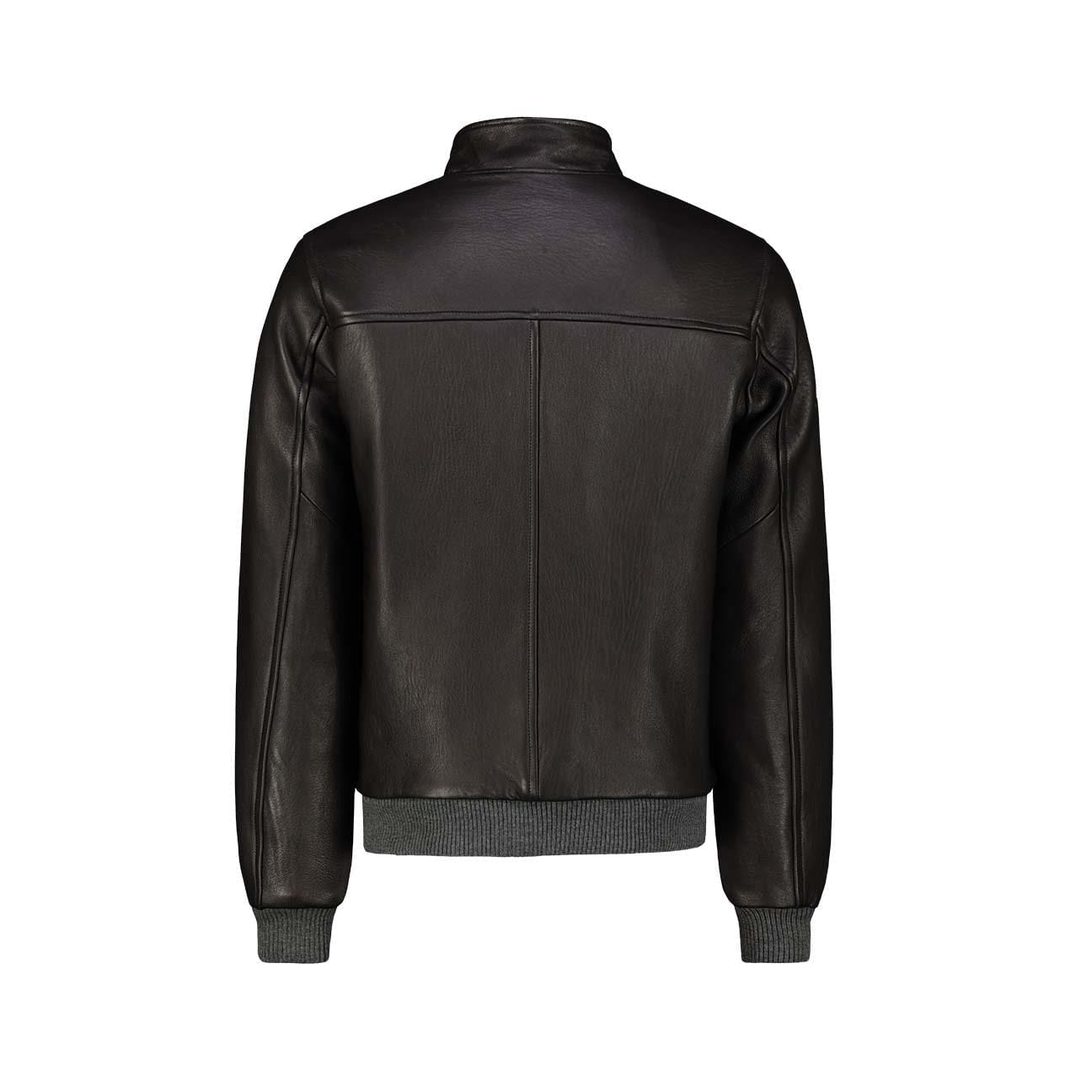 H.C.R. Giubbotto uomo in pelle foderato in panno Nero