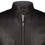 H.C.R. Giubbotto uomo in pelle foderato in panno Nero