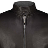 H.C.R. Giubbotto uomo in pelle foderato in panno Nero