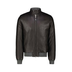 H.C.R. Giubbotto uomo in pelle foderato in panno Nero