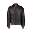 Herrenlederjacke mit schwarzem Stofffutter