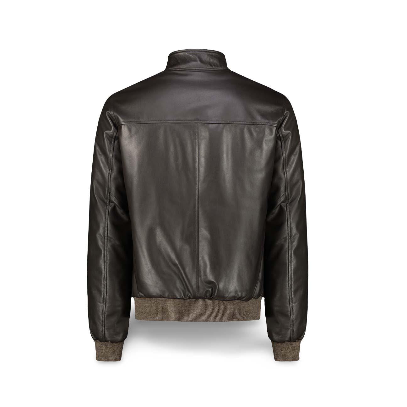 H.C.R. Giubbotto uomo in pelle interno in piuma Marrone