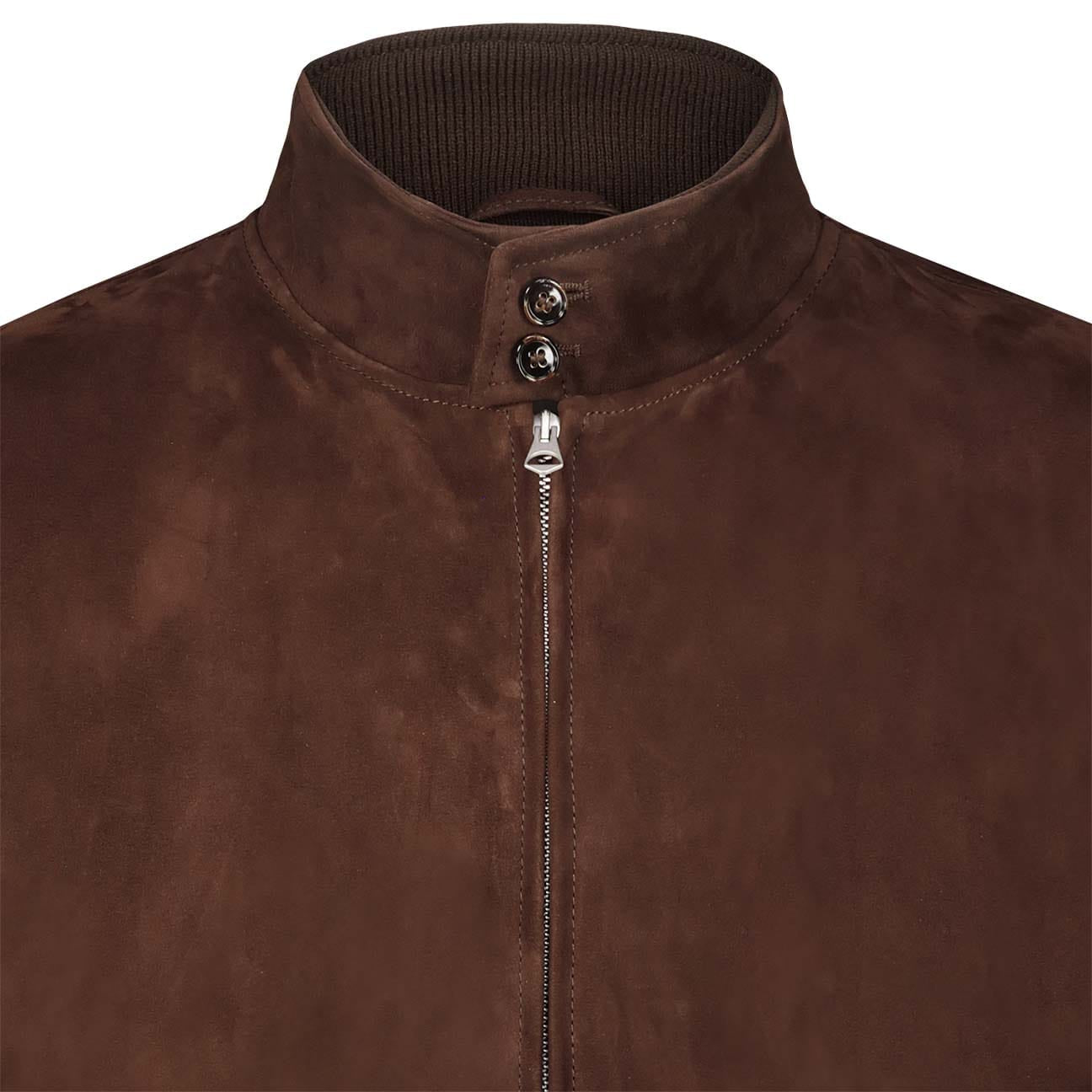 H.C.R. Giubbotto uomo in suede con interno in piuma Marrone