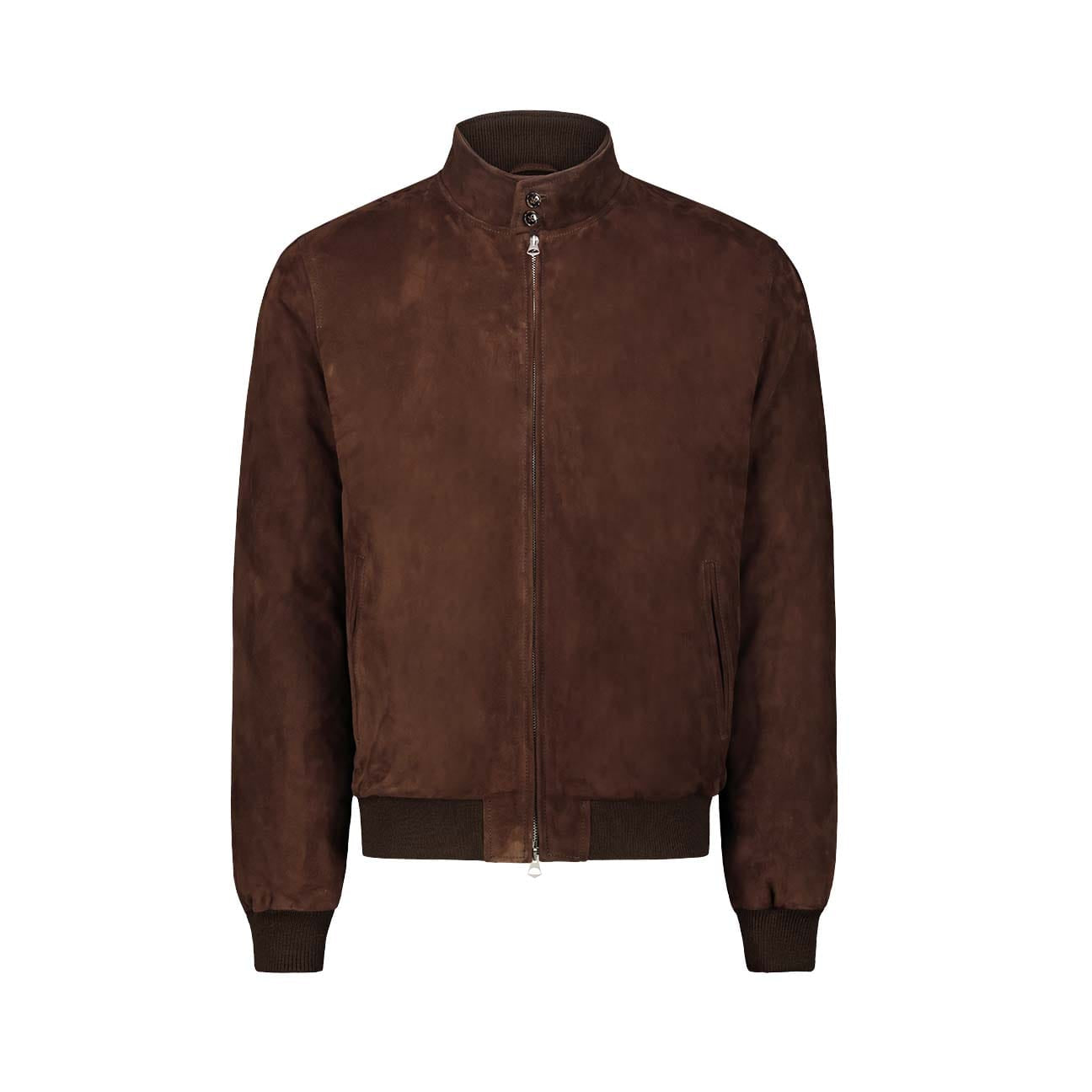 H.C.R. Giubbotto uomo in suede con interno in piuma Marrone
