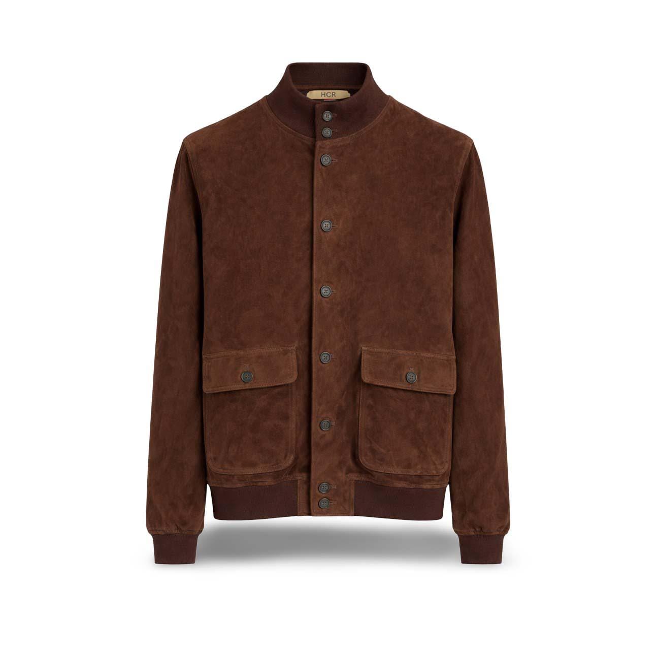 H.C.R. Giubbotto uomo in suede Marrone