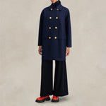 HARRIS WHARF LONDON Cappotto donna in lana doppiopetto Blue