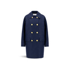 HARRIS WHARF LONDON Cappotto donna in lana doppiopetto Blue