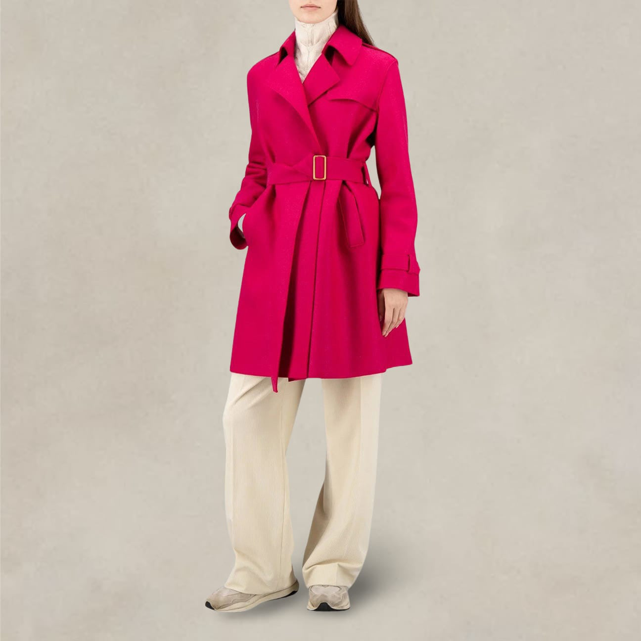 HARRIS WHARF LONDON Cappotto midi doppiopetto Fuxia