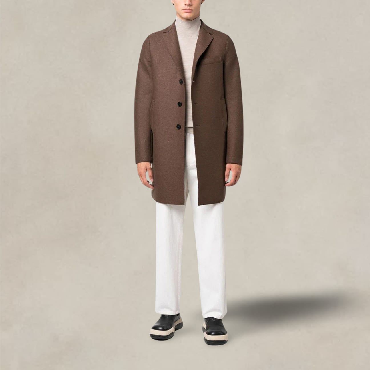 HARRIS WHARF LONDON Cappotto monopetto Teddy Brown