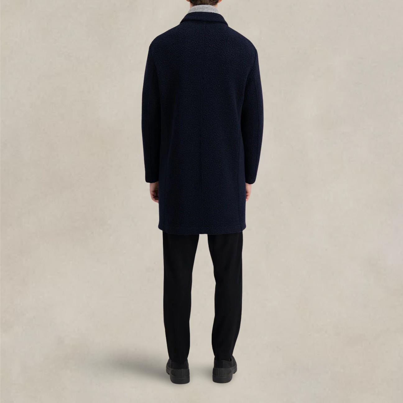 HARRIS WHARF LONDON Cappotto uomo in boucle' Blue