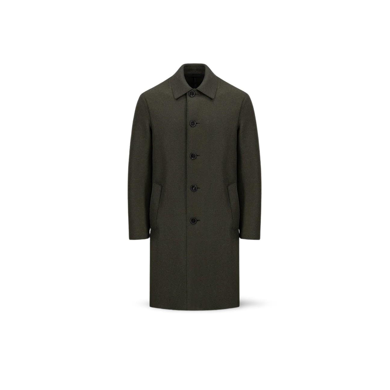 HARRIS WHARF LONDON Cappotto uomo in Lana Moss Green