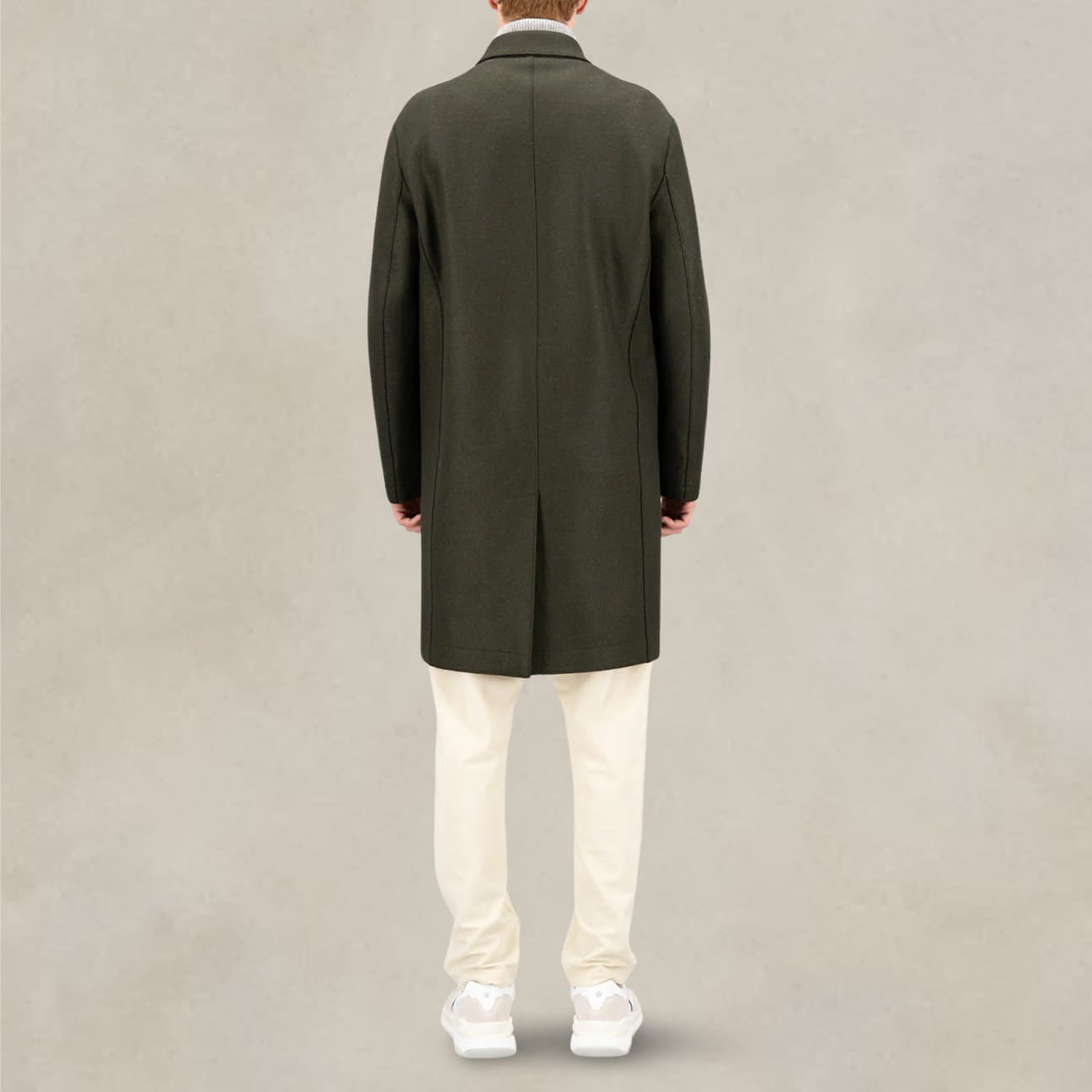 HARRIS WHARF LONDON Cappotto uomo in Lana Moss Green