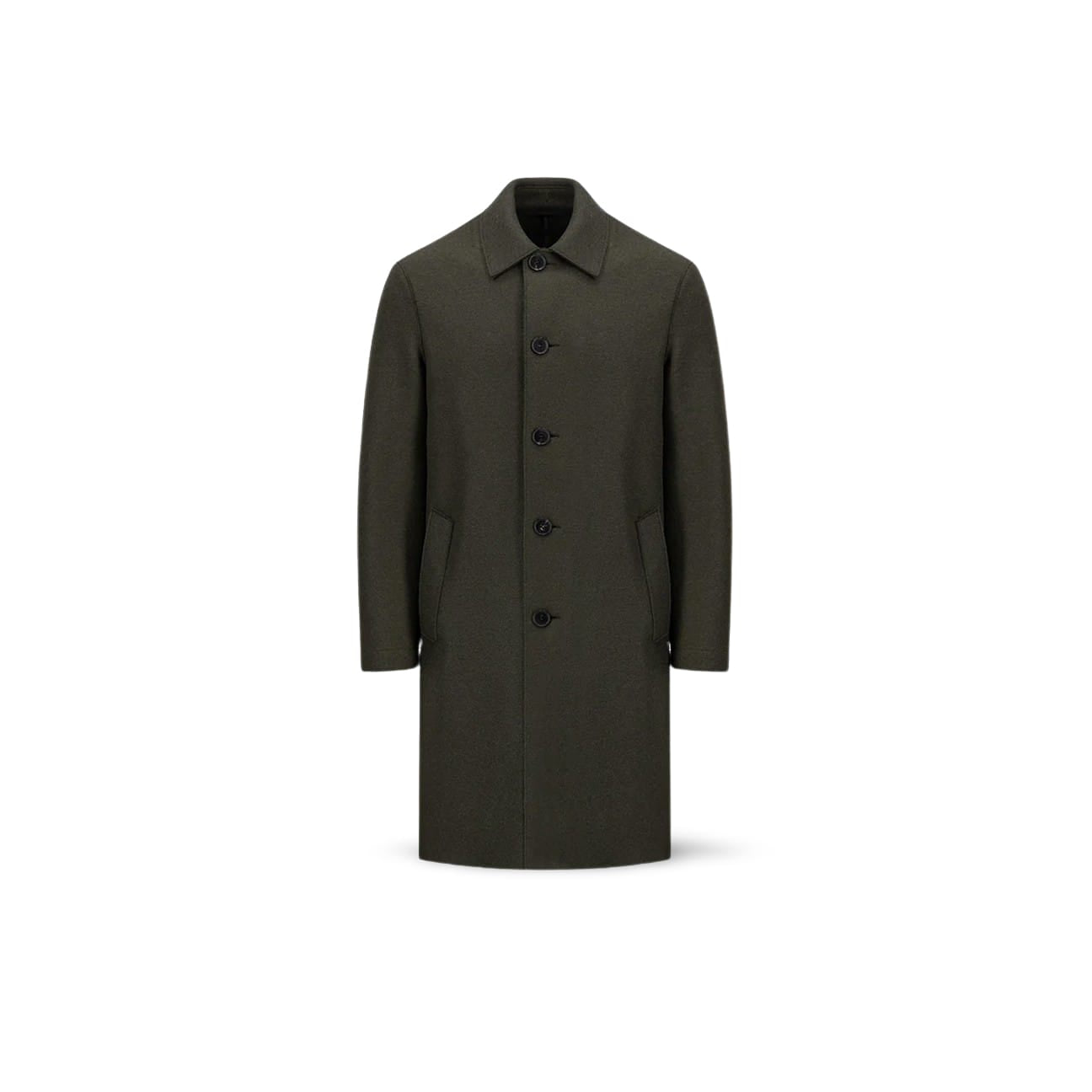 HARRIS WHARF LONDON Cappotto uomo in Lana Moss Green
