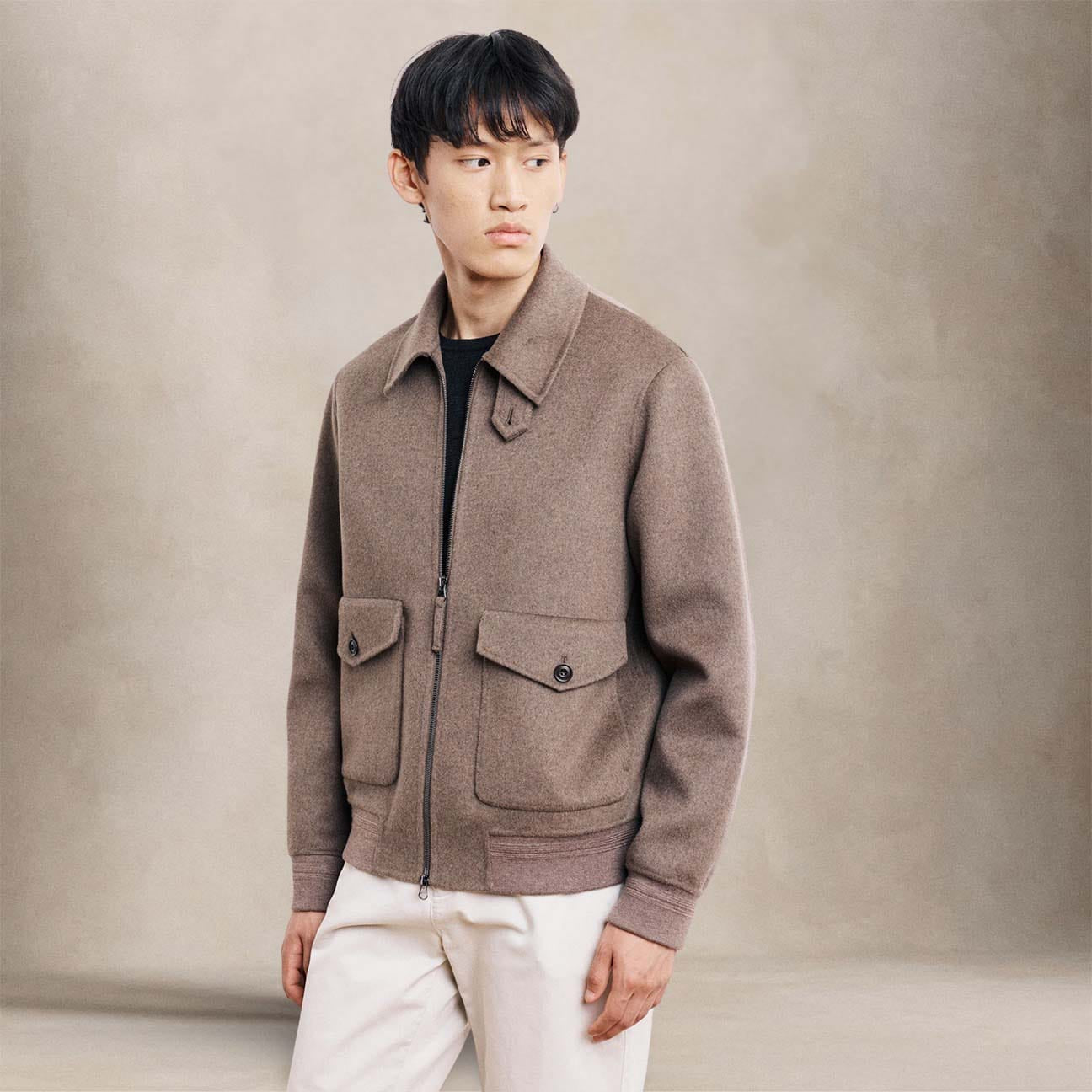 HARTFORD Giubbotto uomo Doug in panno Double Taupe