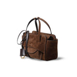 HIDESINS Borsa donna Flap in suede Choco