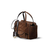 HIDESINS Borsa donna Flap in suede Choco