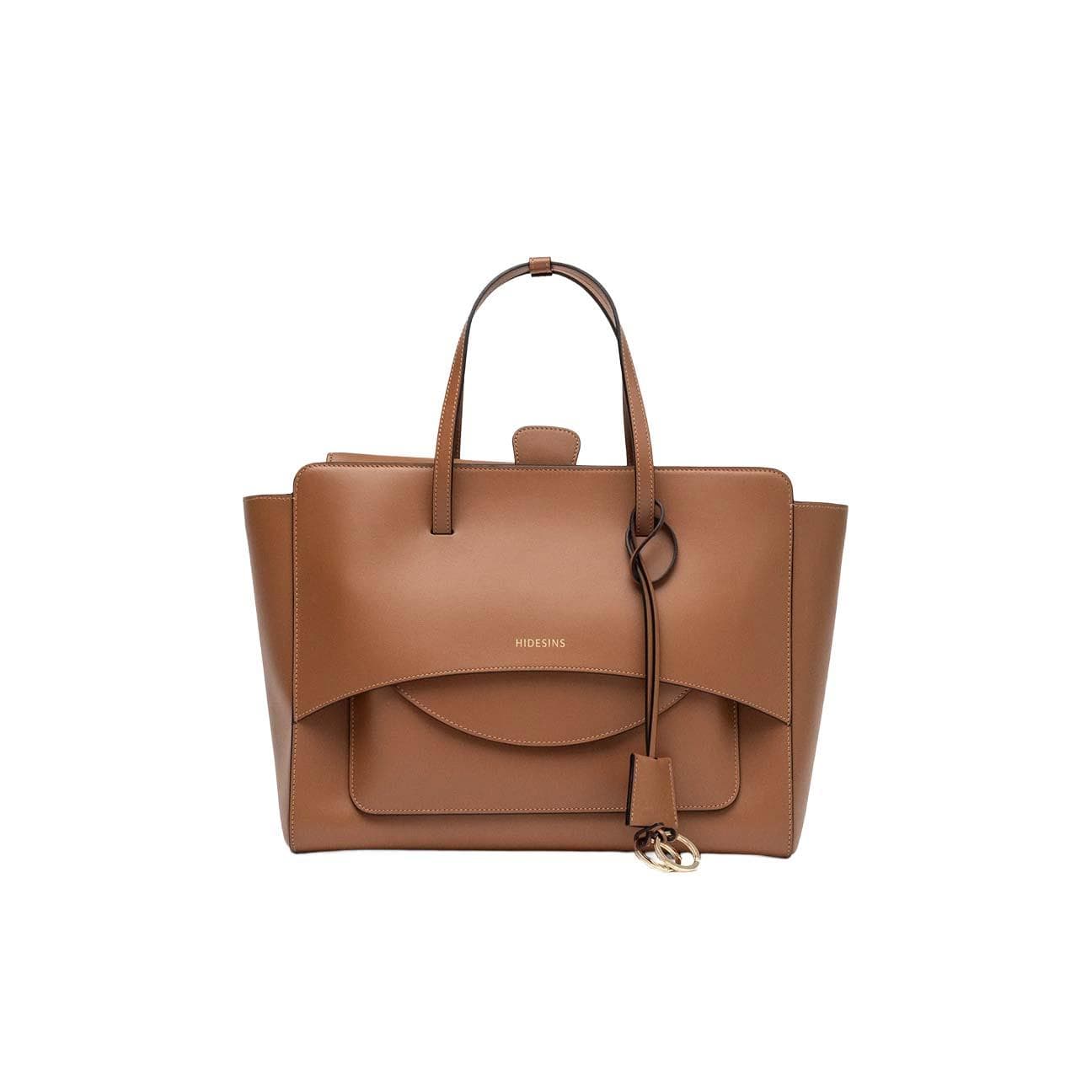 HIDESINS Borsa donna Flap L in Pelle Caramel