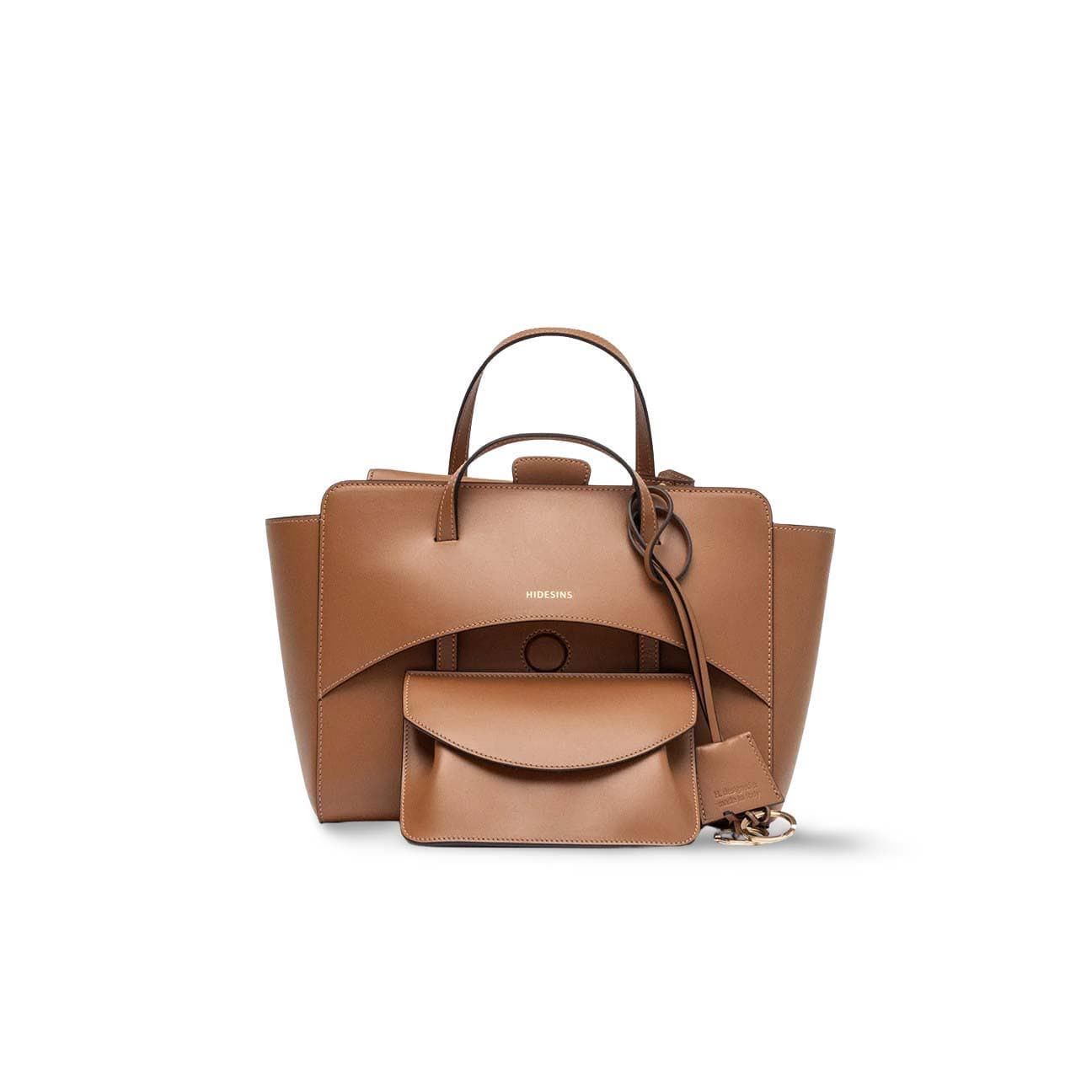 HIDESINS Borsa donna Flap M in Pelle Caramel