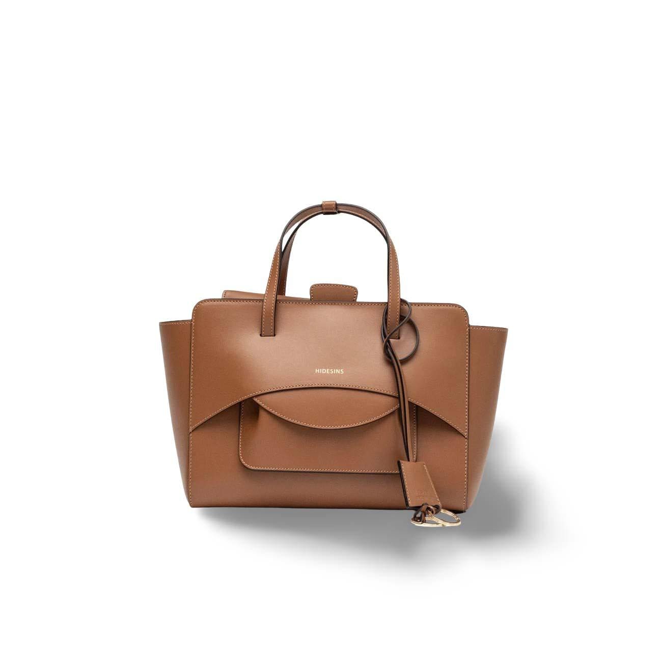 HIDESINS Borsa donna Flap M in Pelle Caramel
