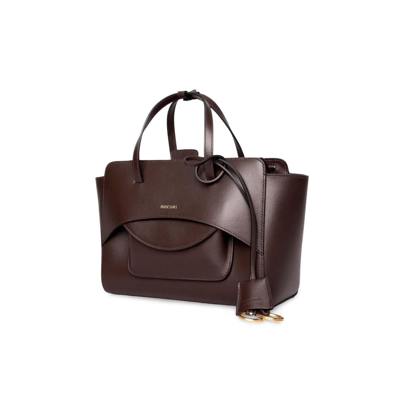 HIDESINS Borsa donna Flap M in Pelle Dark Brown