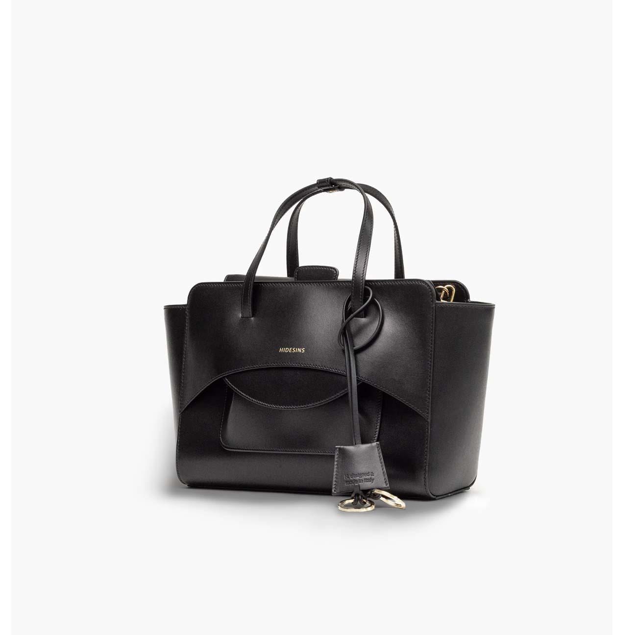 HIDESINS Borsa donna Flap M in Pelle Nero