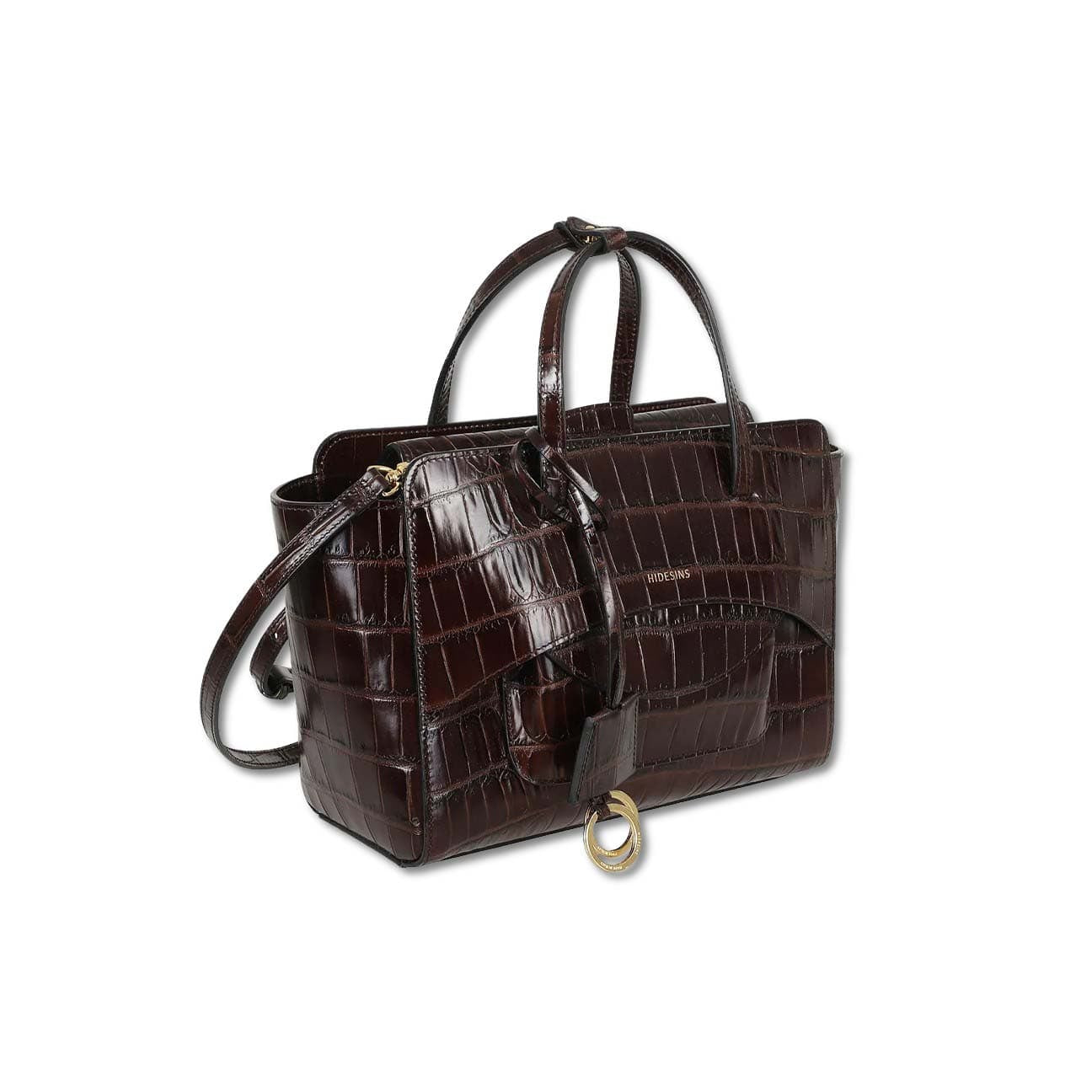 HIDESINS Borsa donna Flap M stampa cocco Marrone