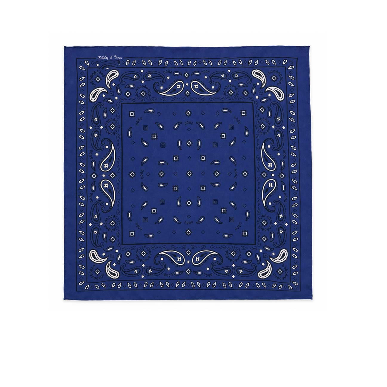 HOLLIDAY & BROWN Bandana in pura lana Blue China