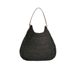 IBELIV Borsa donna Meva in rafia e pelle Nero