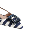 Slingback donna Mimma in tessuto a righe Blue MIMMA BLUE ROBERTO FESTA 