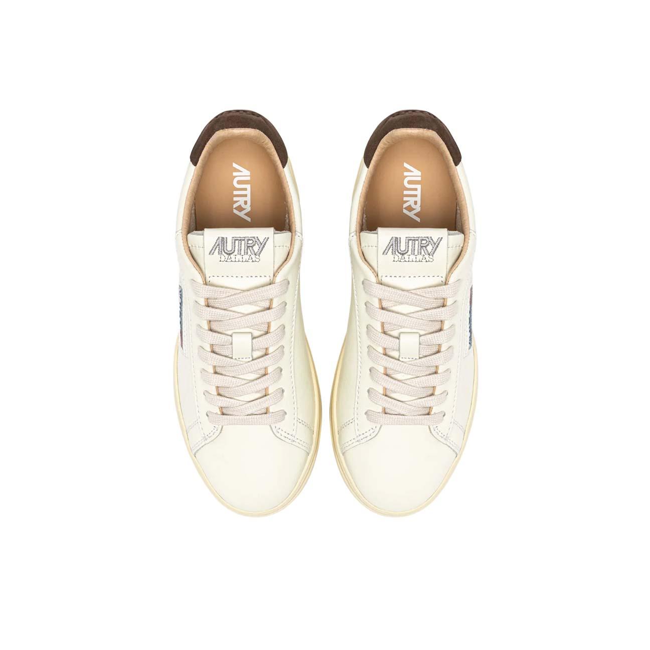 Sneakers uomo Dallas Low in pelle Bianco e Morel ADLM MR22 AUTRY 