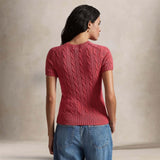 Maglia donna in cotone a trecce Corallo 211971873 502 POLO RALPH LAUREN 