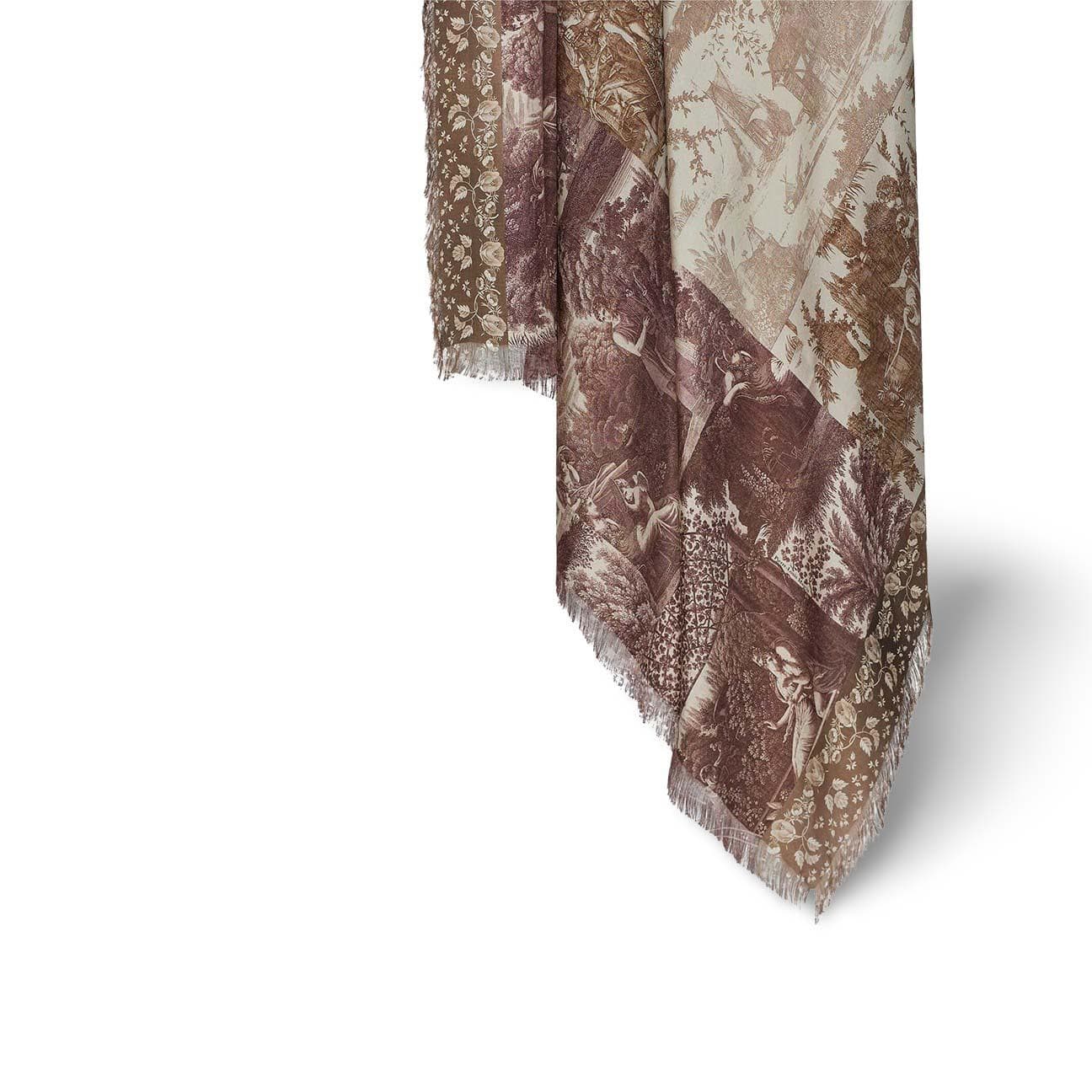Scialle in seta stampata Multicolor Beige ALOE 135X195 514452 107 PIERRE LOUIS MASCIA 