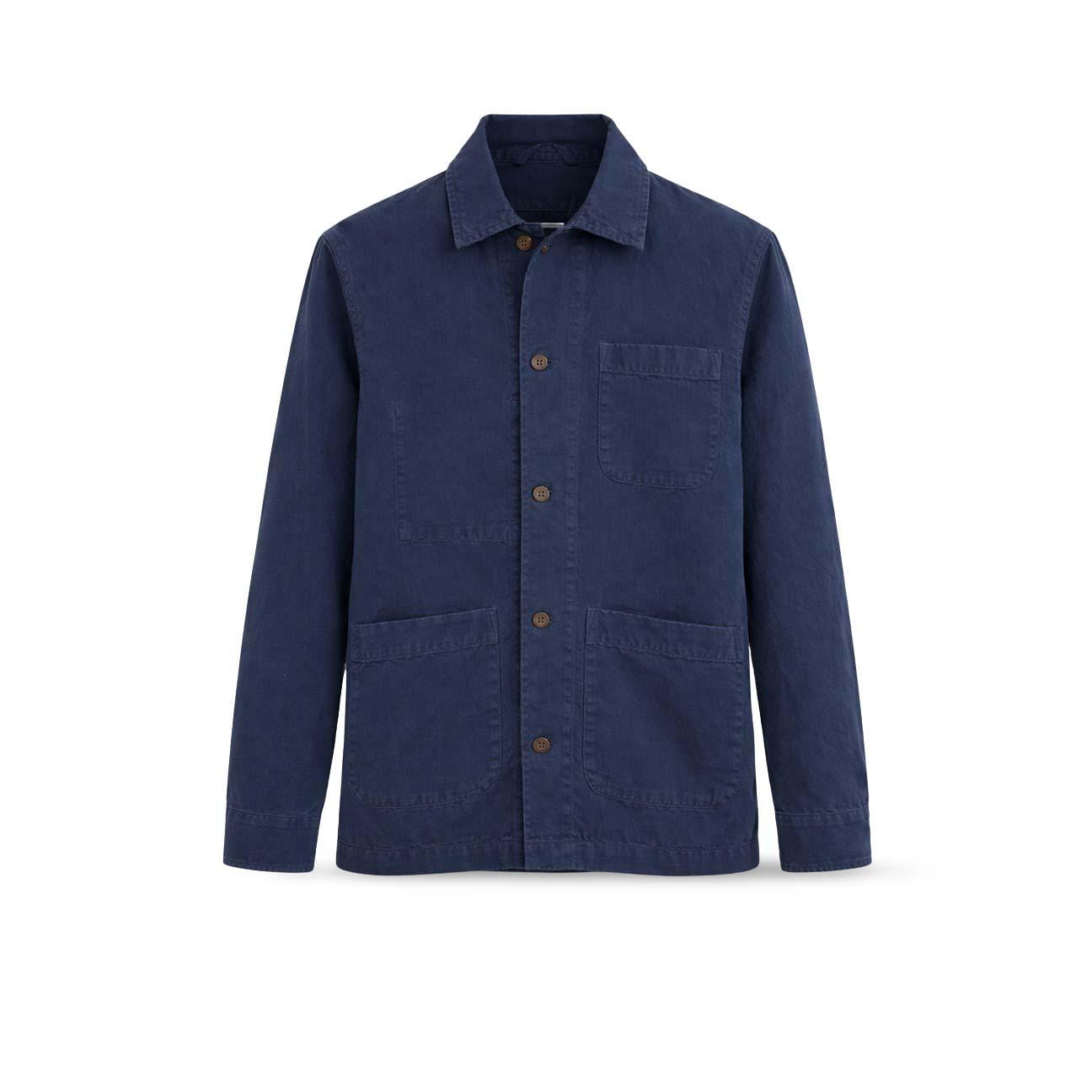 Overshirt uomo in lino St Malo Blue ST MALO LINO NAVY CHESAPEAKE'S 