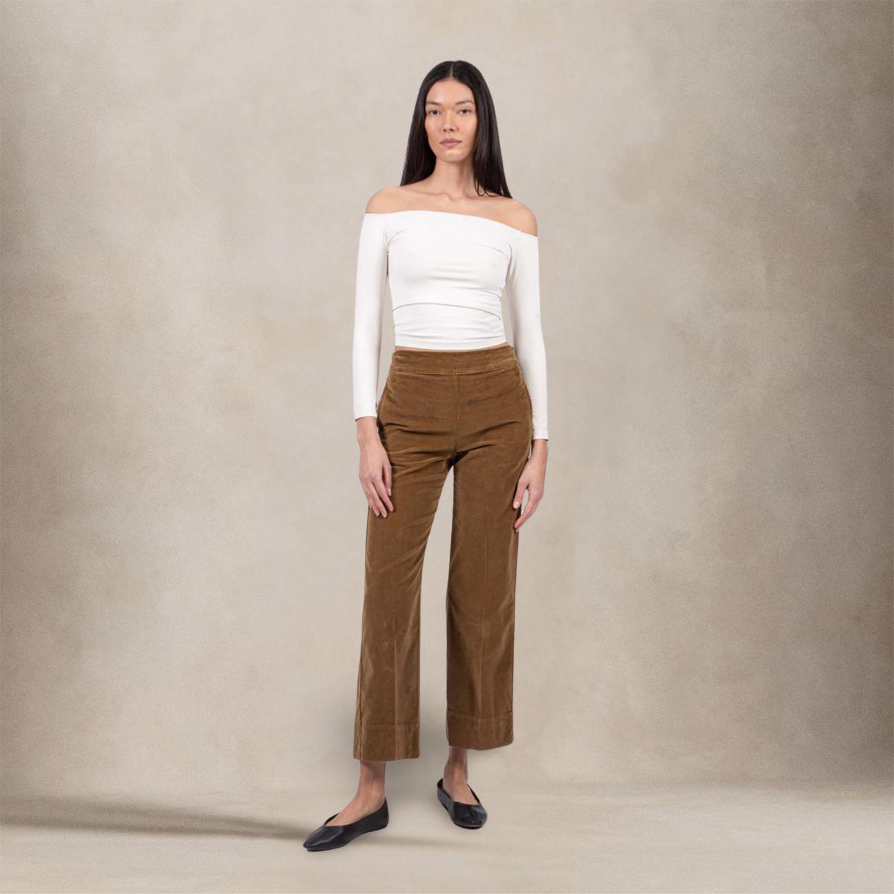 Pantalone donna 195 in velluto Khaki 195 TVS23 137 KHAKI CIGALAS 
