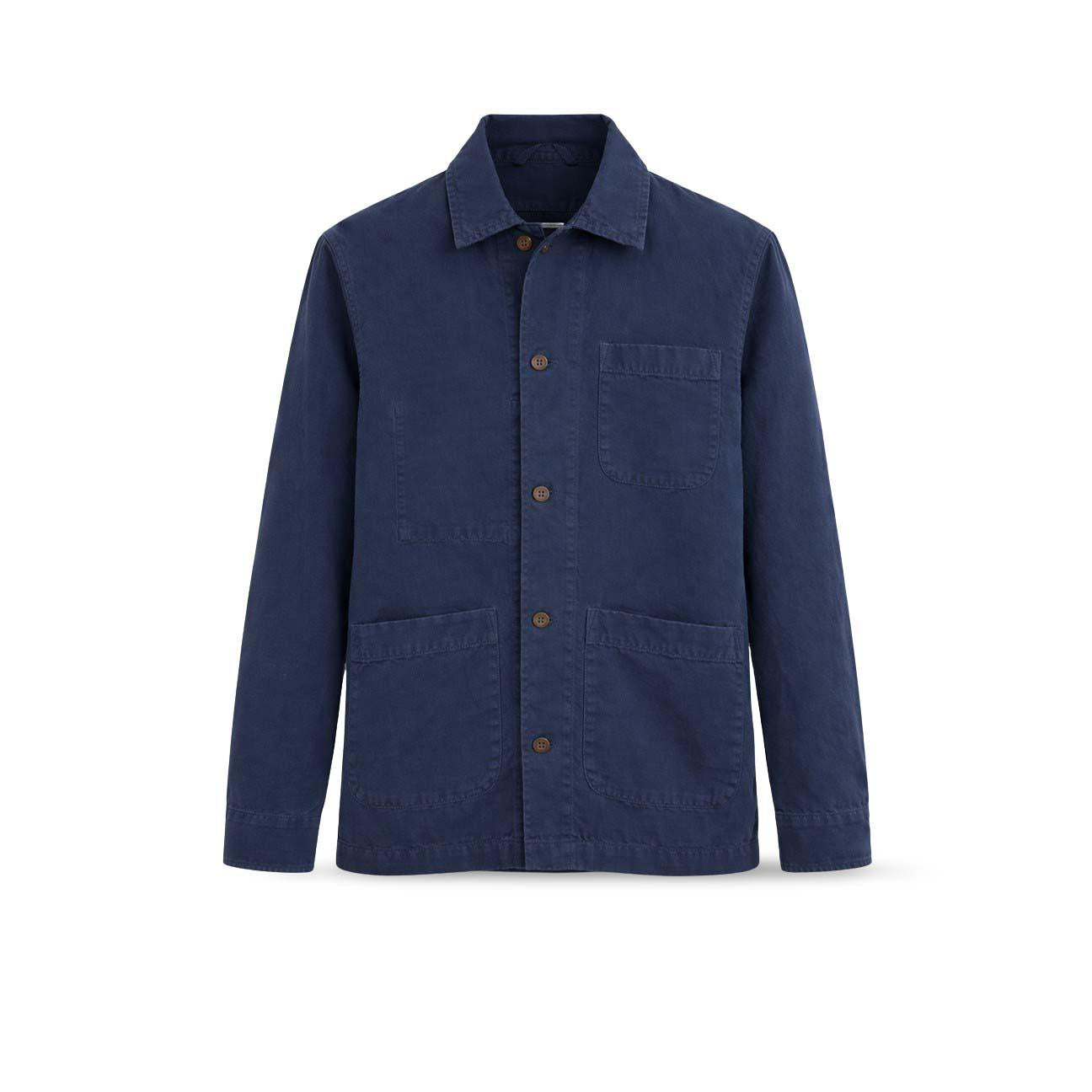 Overshirt uomo in lino St Malo Blue ST MALO LINO NAVY CHESAPEAKE'S 