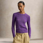 Maglia donna a trecce in cotone Magenta 211971869 503 POLO RALPH LAUREN 