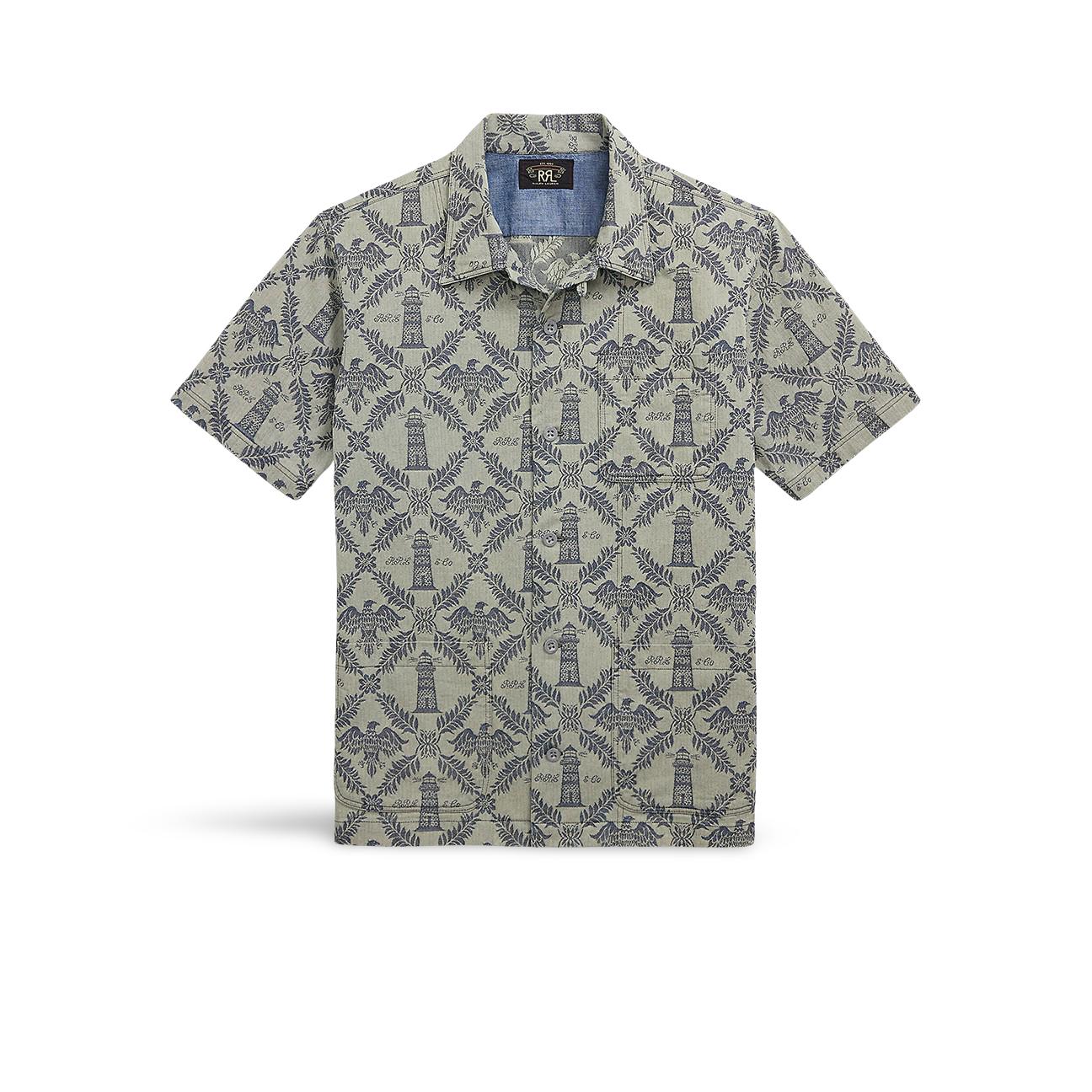 Camicia uomo  sahariana in denim jacquard 782973898001 INDIGO RRL 