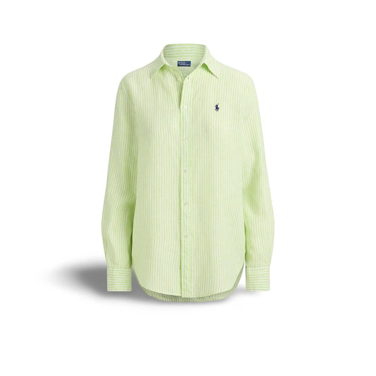 Camicia donna in lino Classic Fit EletricLime 211A96158 001 POLO RALPH LAUREN 
