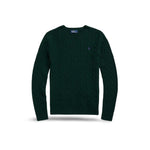 Maglia girocollo a trecce Verde 211910421 027 MOSS AGATE POLO RALPH LAUREN 