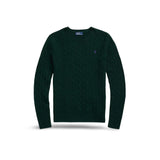 Maglia girocollo a trecce Verde 211910421 027 MOSS AGATE POLO RALPH LAUREN 