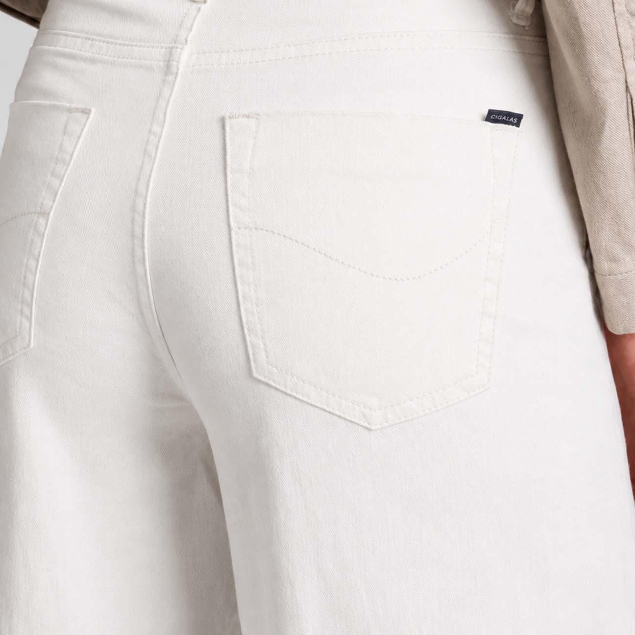 Jeans donna 138 wide legin misto lino Bianco 138 TMLS03 001 BIANCO CIGALAS 