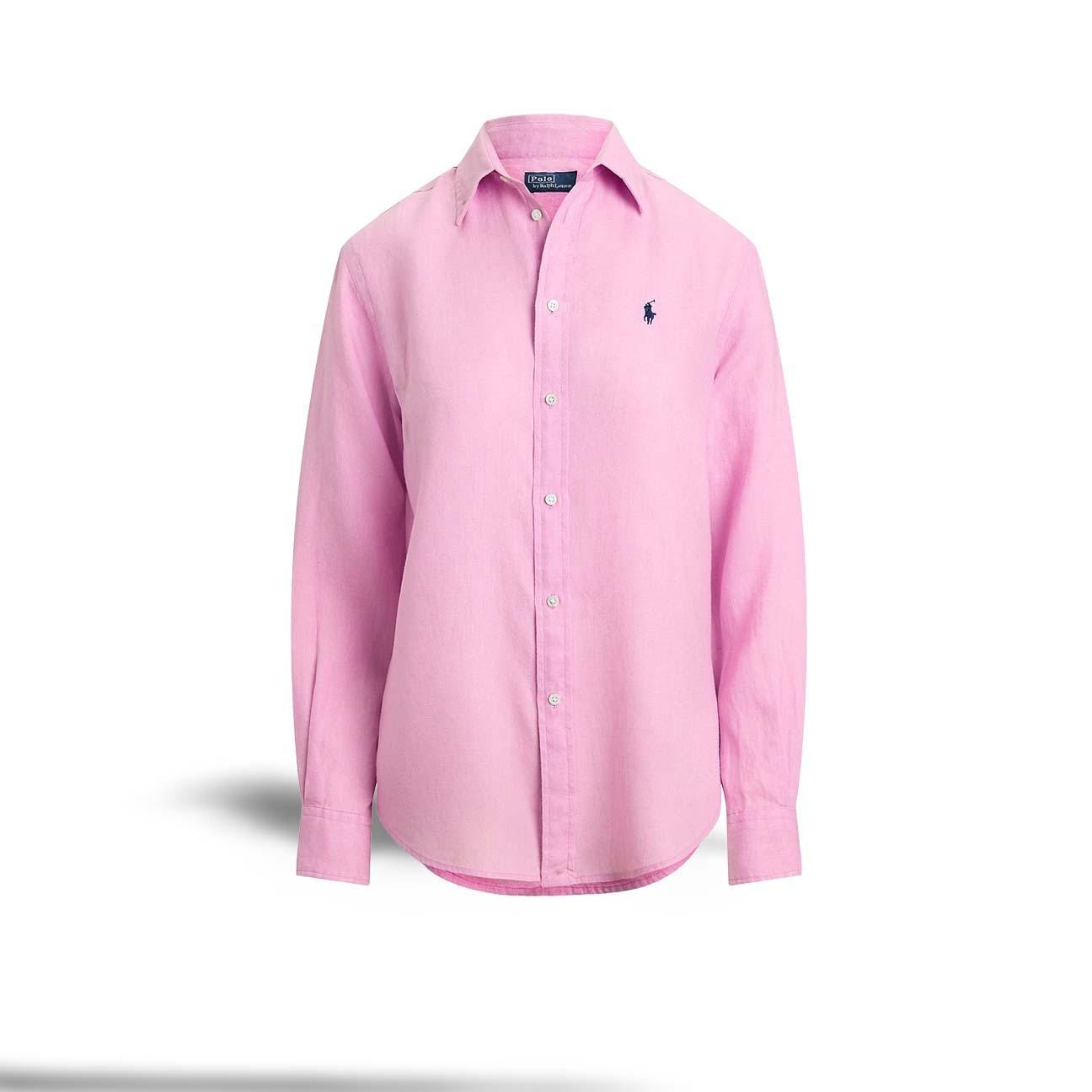 Camicia donna in lino Classic Fit Rosa 211970730 514 POLO RALPH LAUREN 