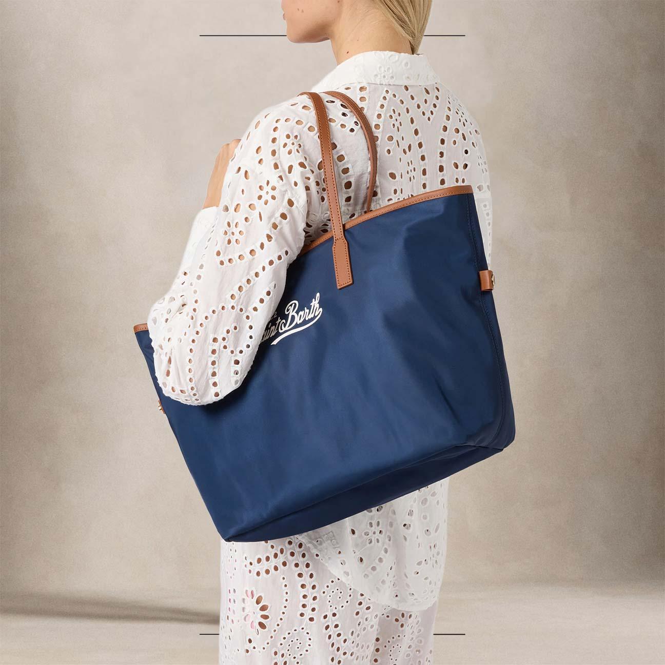 Borsa donna City Large in nylon Blue CB0002 01823L  6118 MC2 SAINT BARTH 
