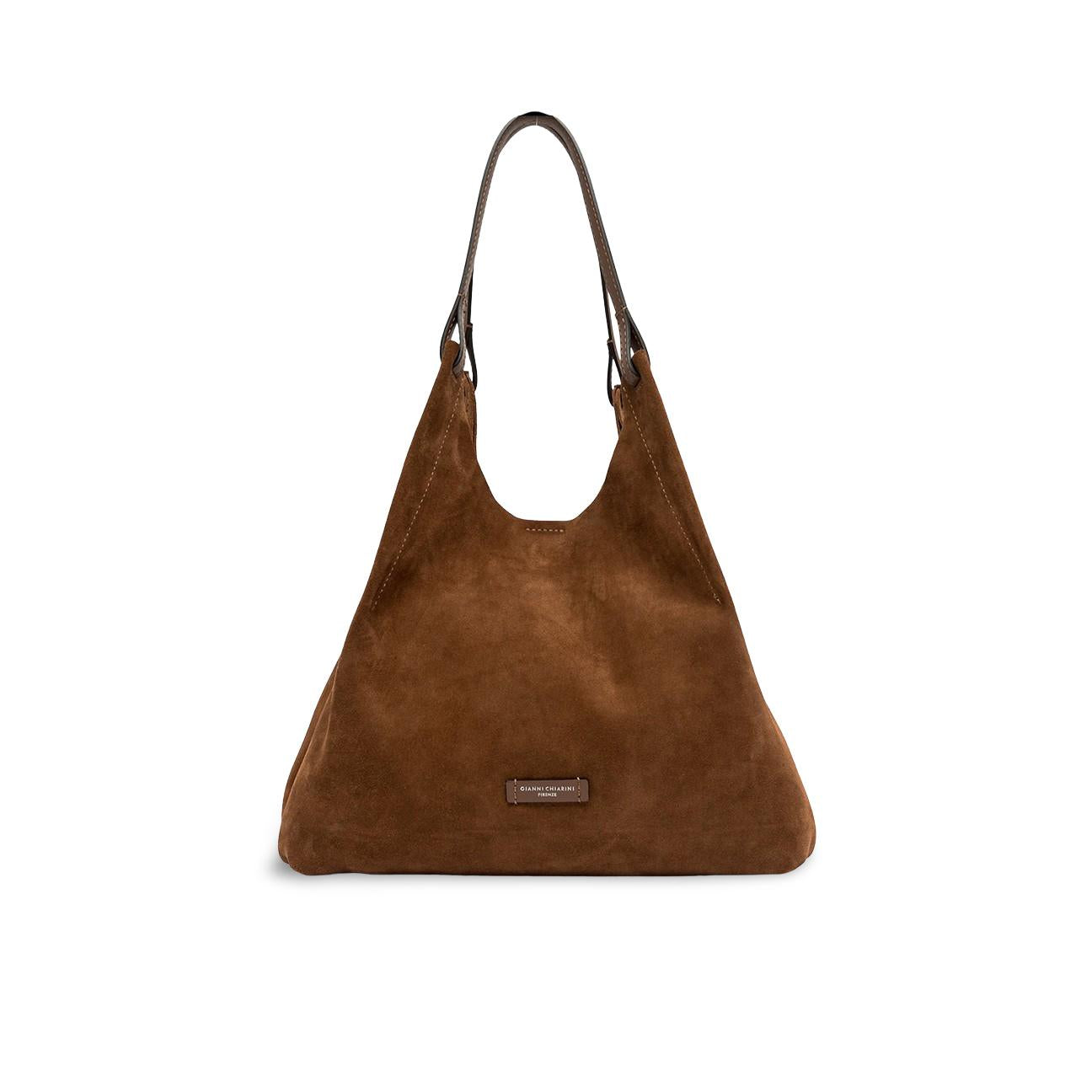 Borsa donna Dua in pelle scamosciata Cognac BS9780 CM PL 14283 GIANNI CHIARINI 
