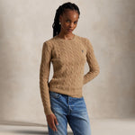 Maglia donna girocollo in lana e cashmere Camel 211971865002 CAMEL MELANGE POLO RALPH LAUREN 